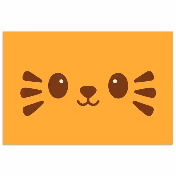 Poster - Katze - Vereinfacht - Orange - Fröhlich