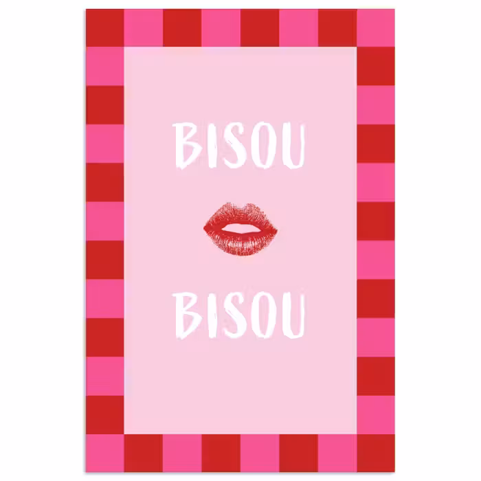 Poster - Kuss - Rosa - Französisch - Valentinstag
