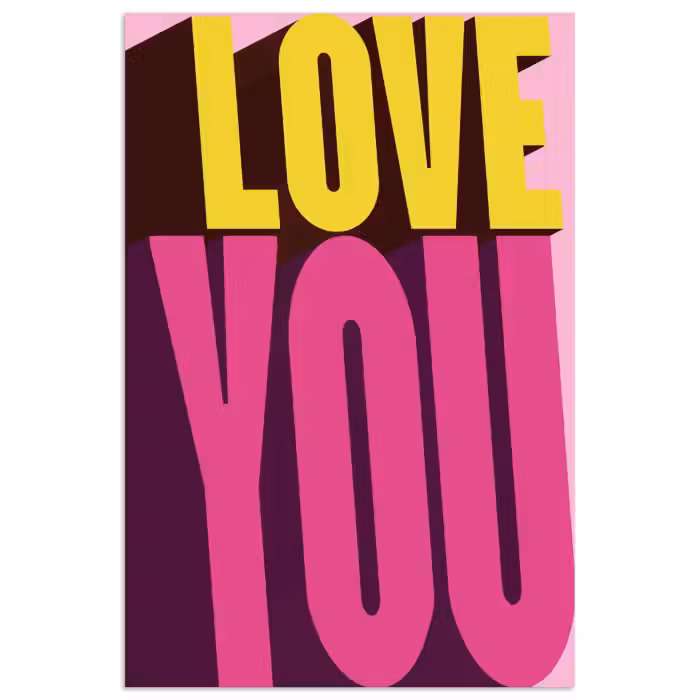 Poster - Liebe - Text - Rosa - Valentinstag