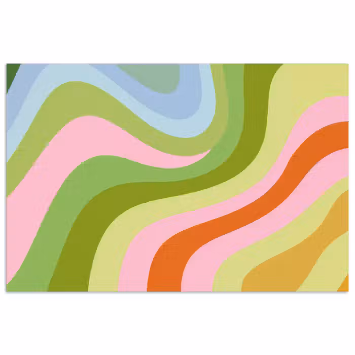 Poster - Linien - Pastelltöne - Wellenförmig