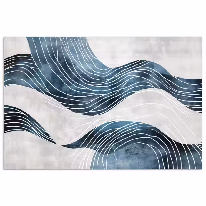 Poster - Linien - Wellen - Abstrakt - Grau