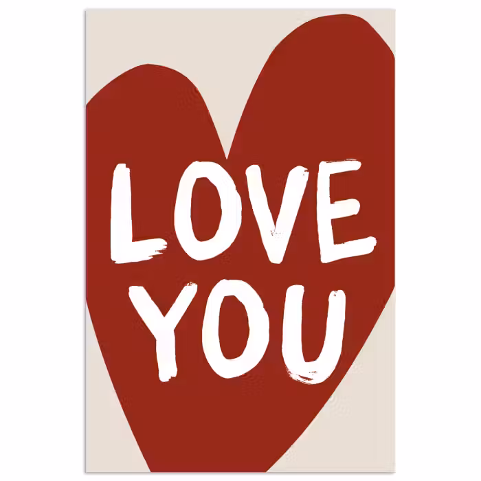Poster - Loveyou - Herz - Rot