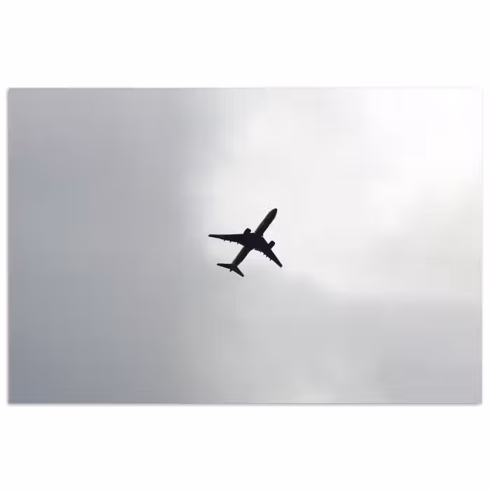 Poster - Minimalistisch - Silhouette - Schwarz - Flugzeug