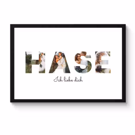Poster mit Rahmen - Hase