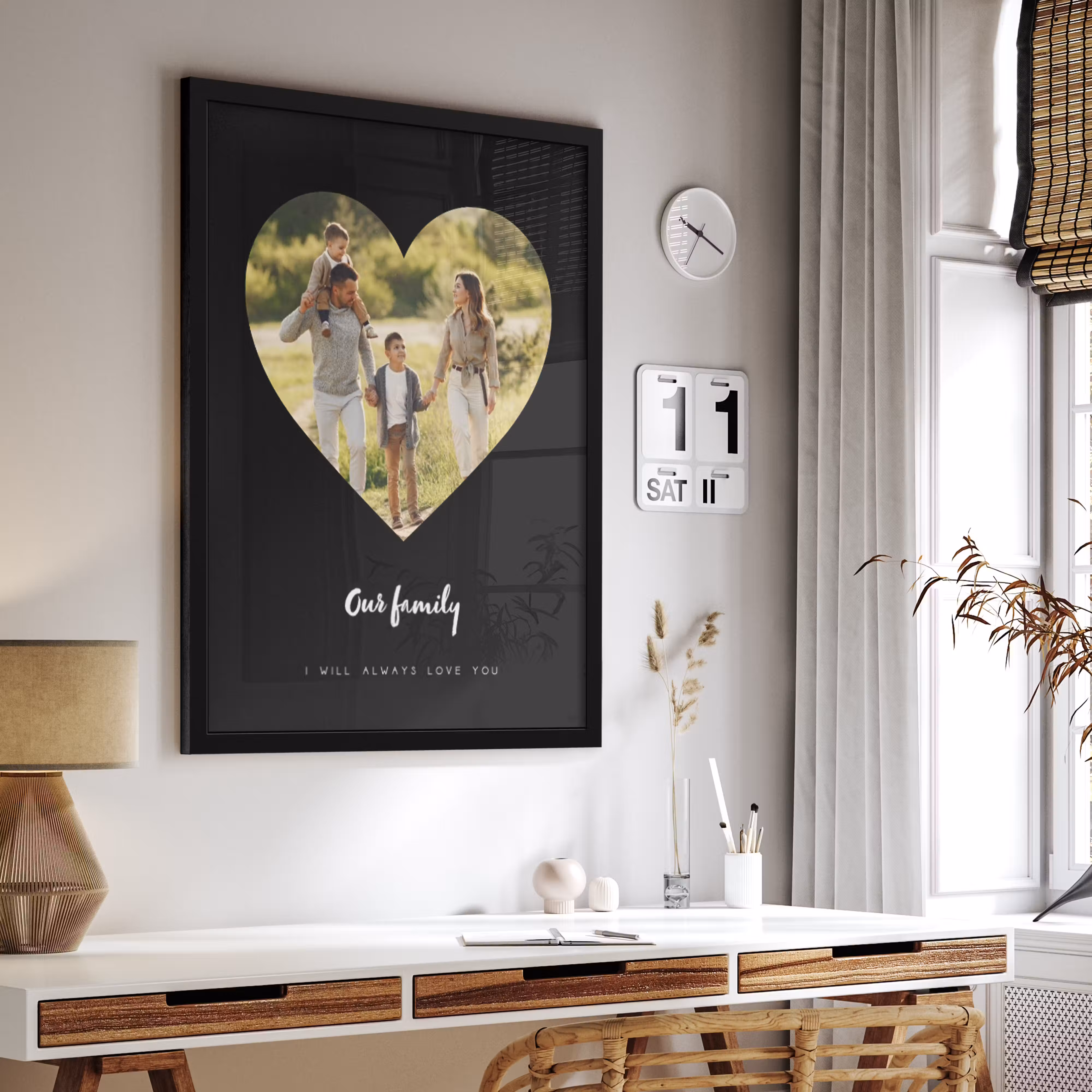 Poster mit Rahmen - Herz