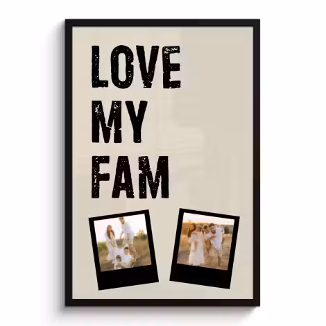 Poster mit Rahmen - Love fam 2 polaroids
