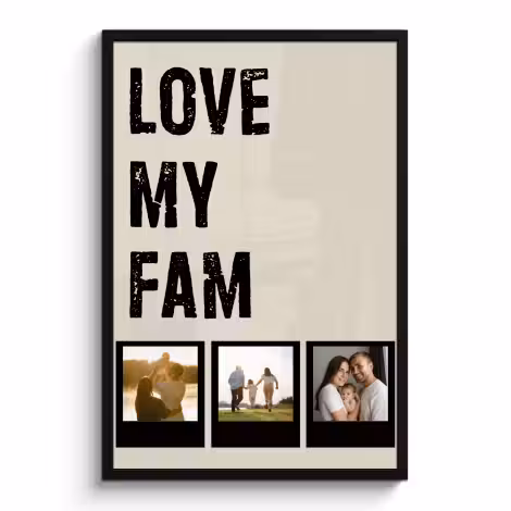 Poster mit Rahmen - Love fam 3 polaroids