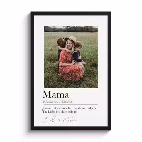 Poster mit Rahmen - Mama bedeutet 1 Foto