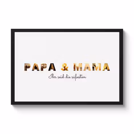 Poster mit Rahmen - Papa & Mama