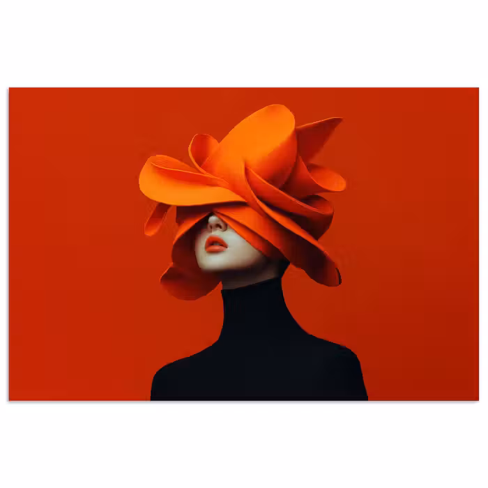 Poster - Orange - Hut - Frau