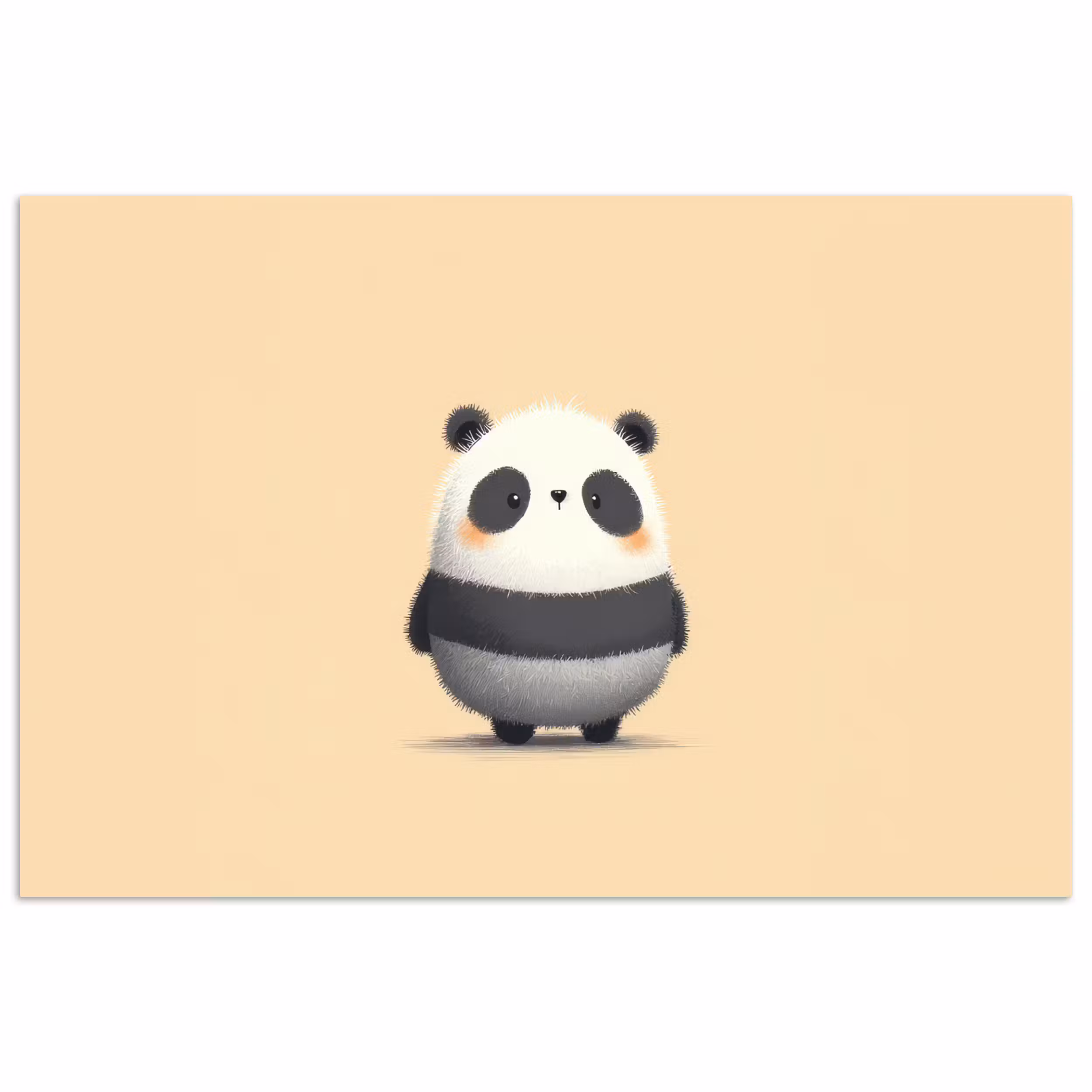 Poster - Panda - Beige - Minimalistisch