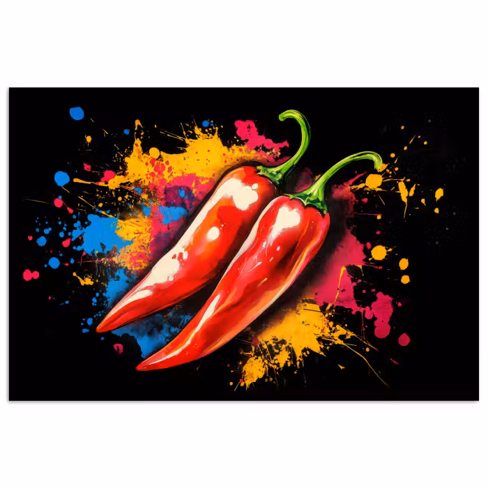 Poster - Pfeffer - Graffiti - Farbe - Abstrakt - Modern - Farbenfroh