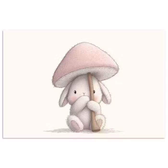 Poster - Pilz - Kaninchen - Rosa