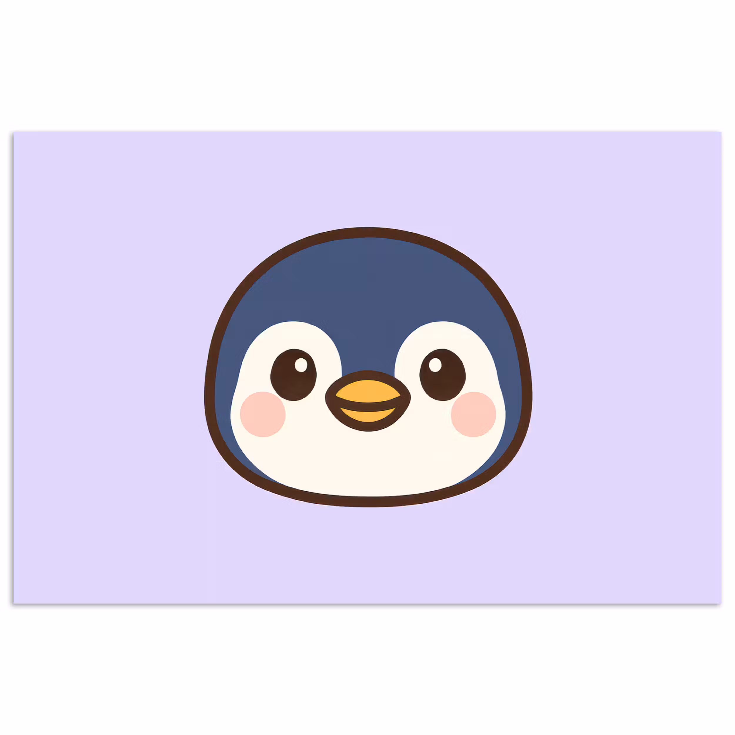 Poster - Pinguin - Lila - Niedlich