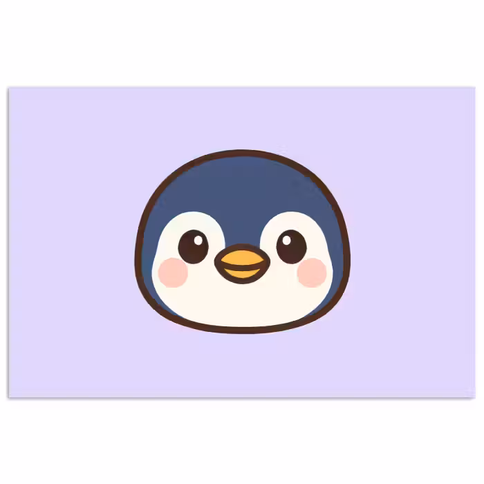 Poster - Pinguin - Lila - Niedlich