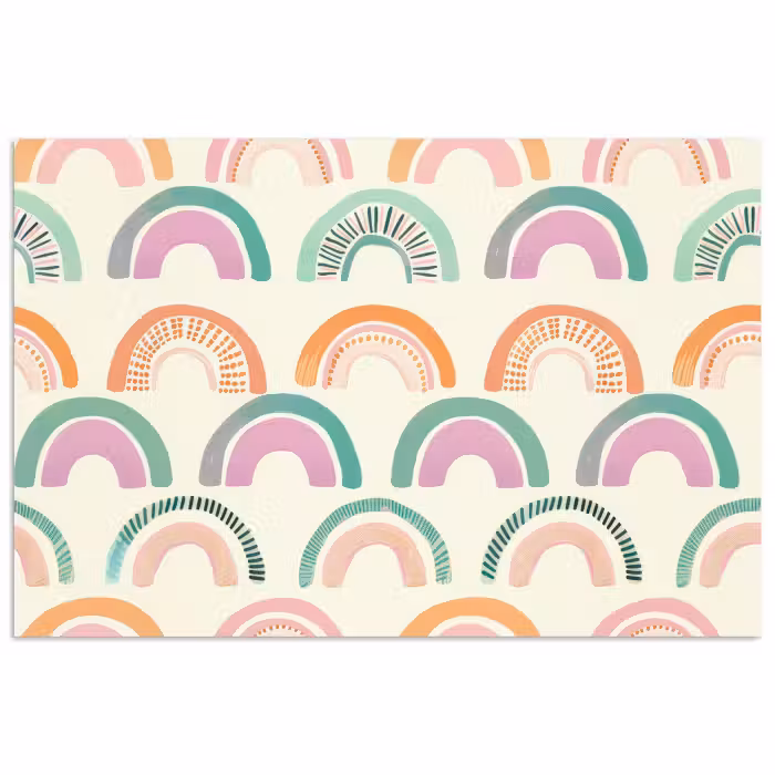 Poster - Regenbogen - Pastell - Muster
