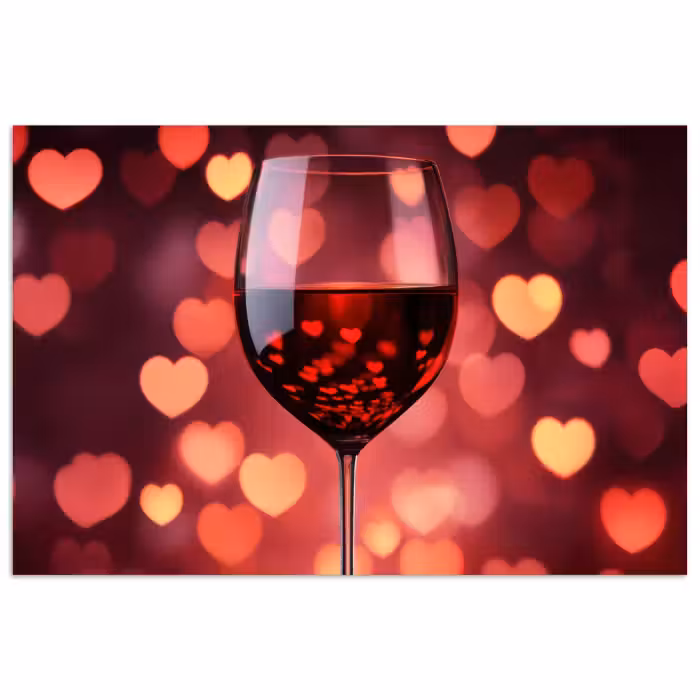 Poster - Rot - Wein - Herzen