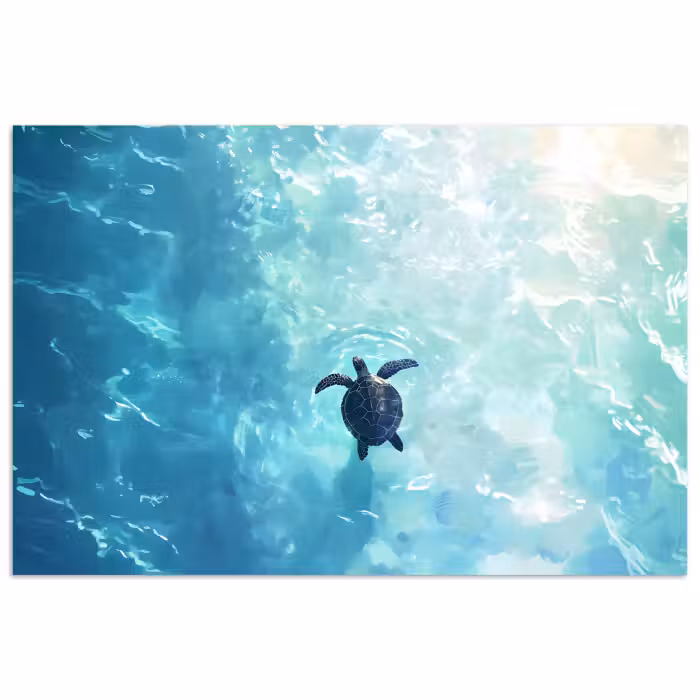 Poster - Schildkröte - Meer - Blau - Glitzern
