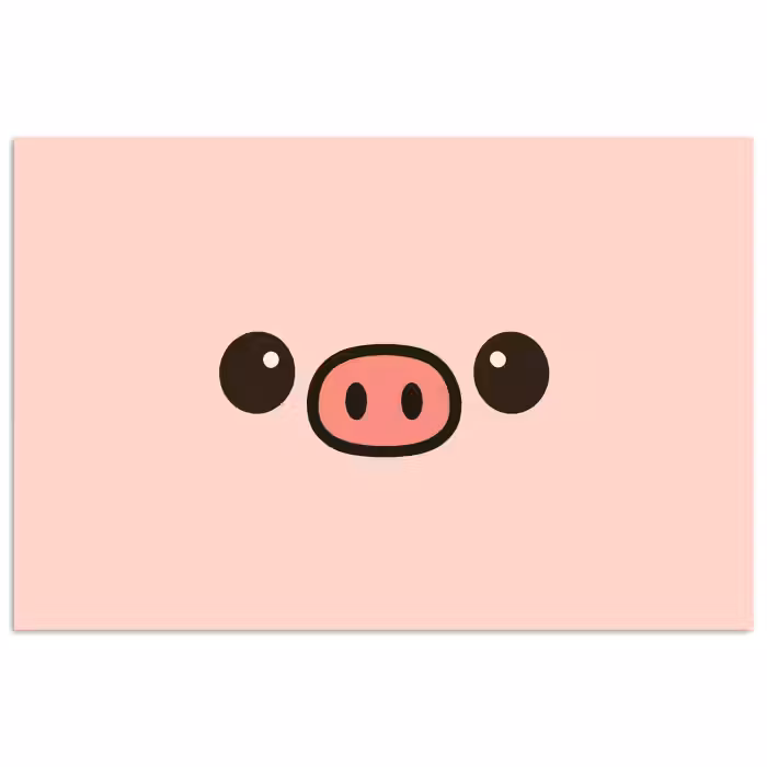 Poster - Schwein - Rosa - Minimalistisch