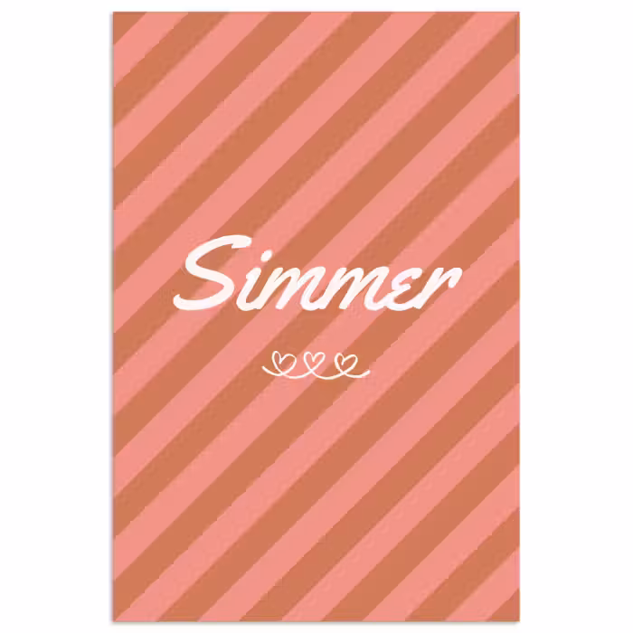 Poster - Simmer - Herzen - Streifen - Rosa