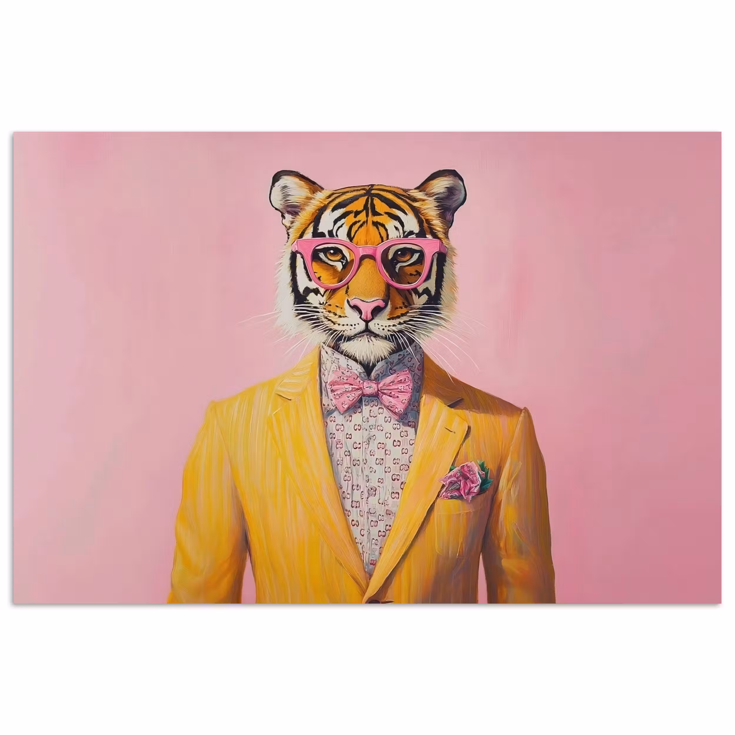 Poster - Tiger - Brille - Gelb - Jacke