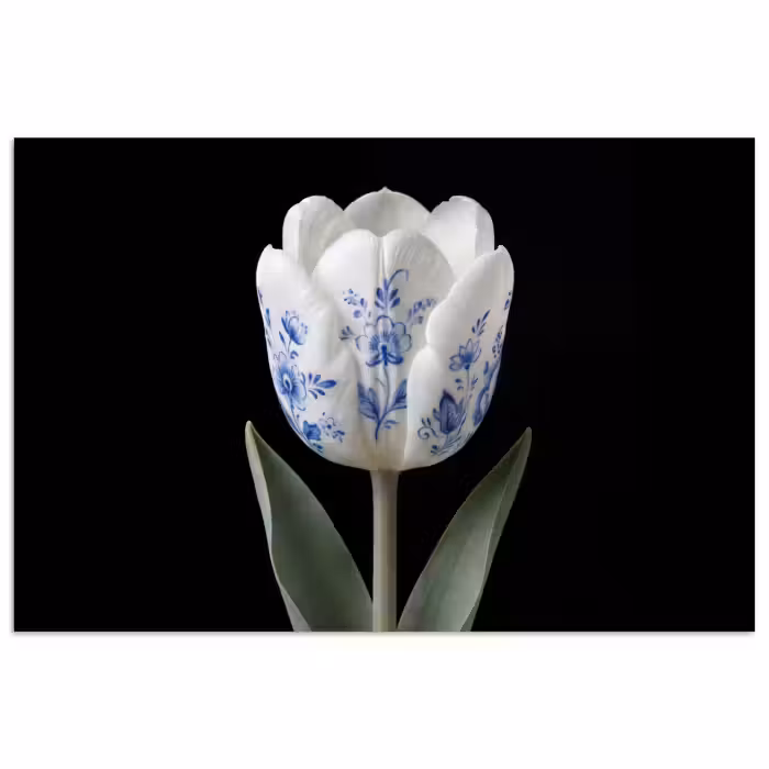 Poster - Tulpe - Muster - Blau