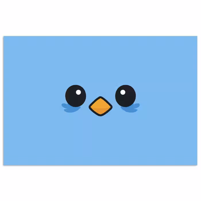Poster - Vogel - Blau - Einfach
