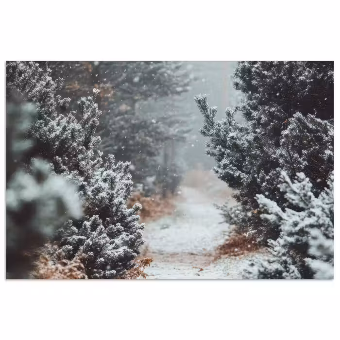 Poster - Wald - Winter - Bäume - Natur - Weg - Schnee