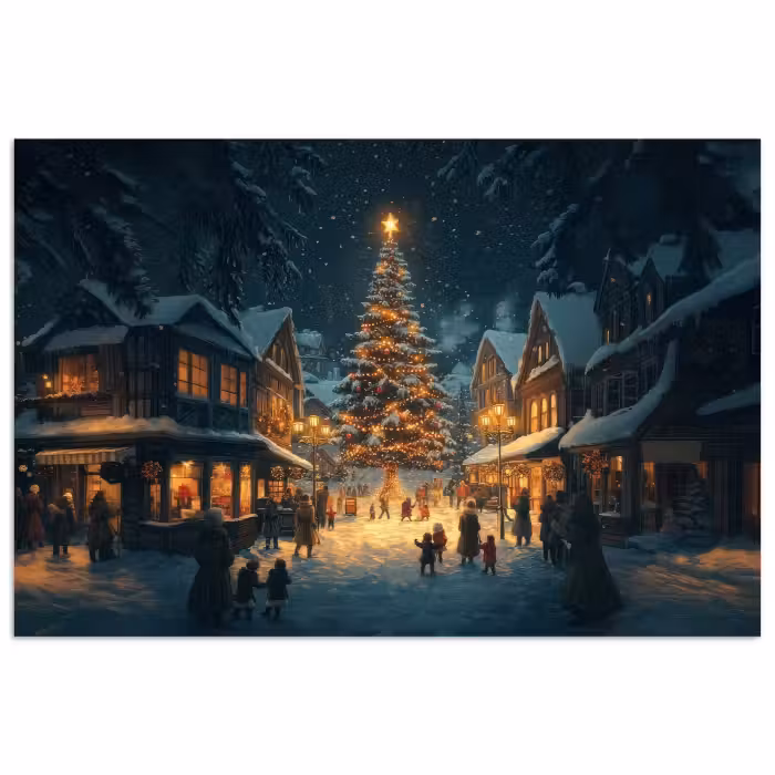 Poster - Weihnachtsfeier - Dorf - Dunkelheit