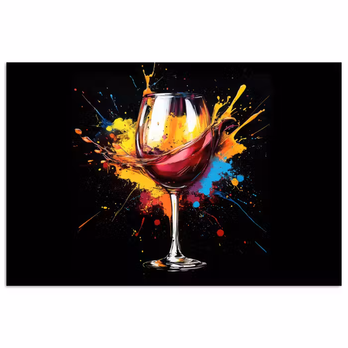 Poster - Wein - Glas - Graffiti - Getränk - Rot - Farbe