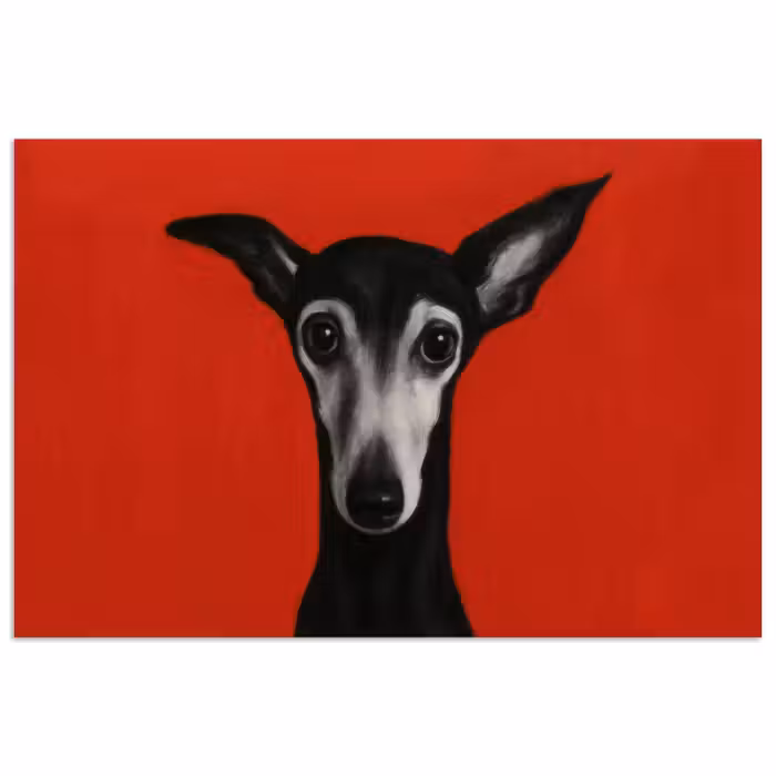 Poster - Windhund - Minimalistisch - Rot