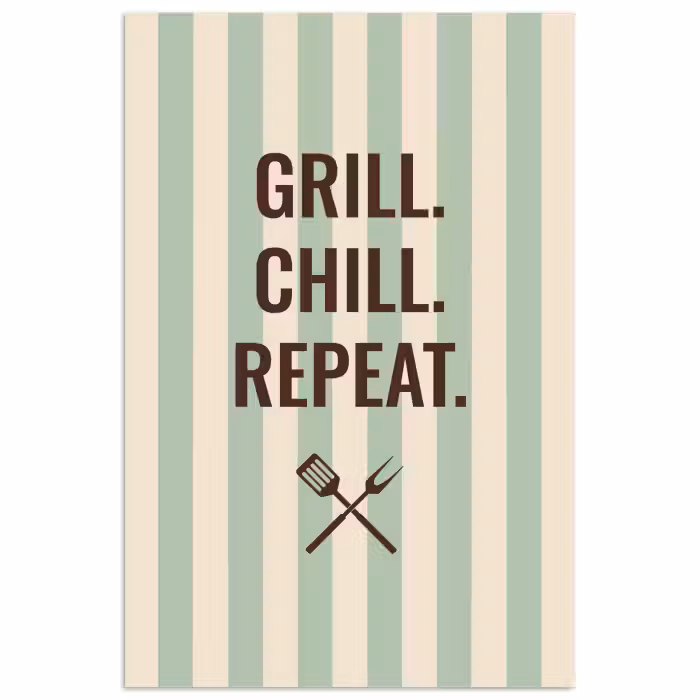 Poster - Zitat - Streifen - Grill