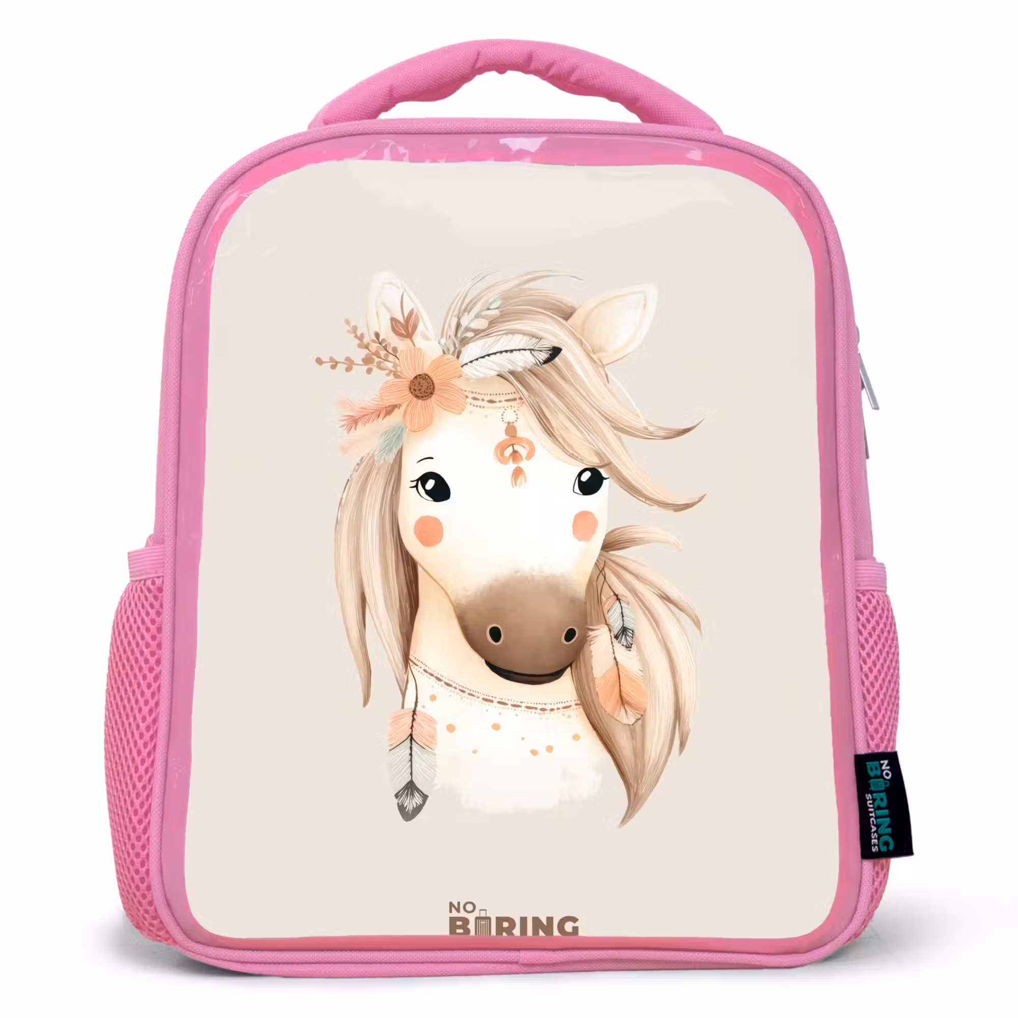Rucksack Kind - Rosa - Böhmisches Pferd in Pastellfarben