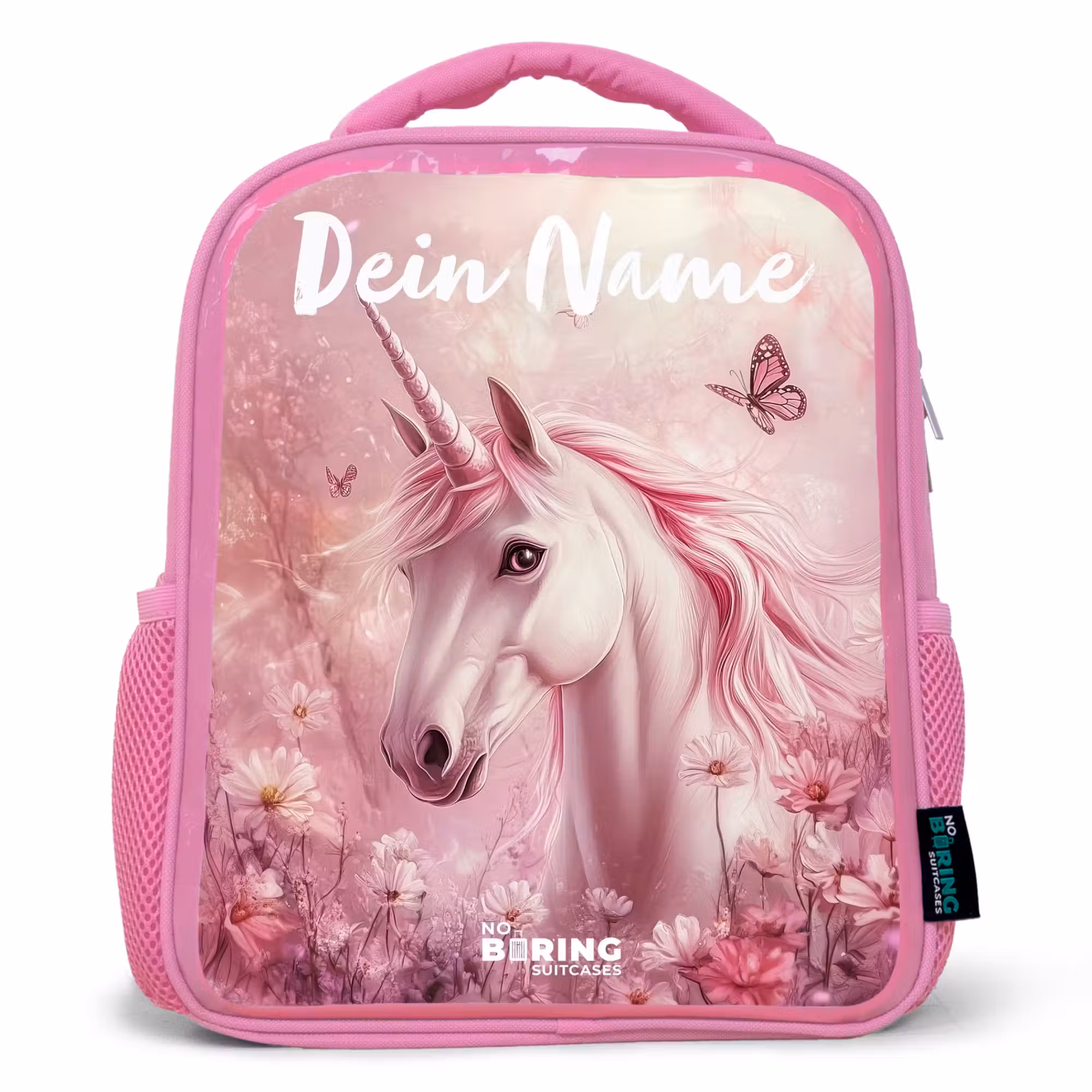 Rucksack Kind - Rosa - Einhorn - Rosa - Schmetterling - Blumen