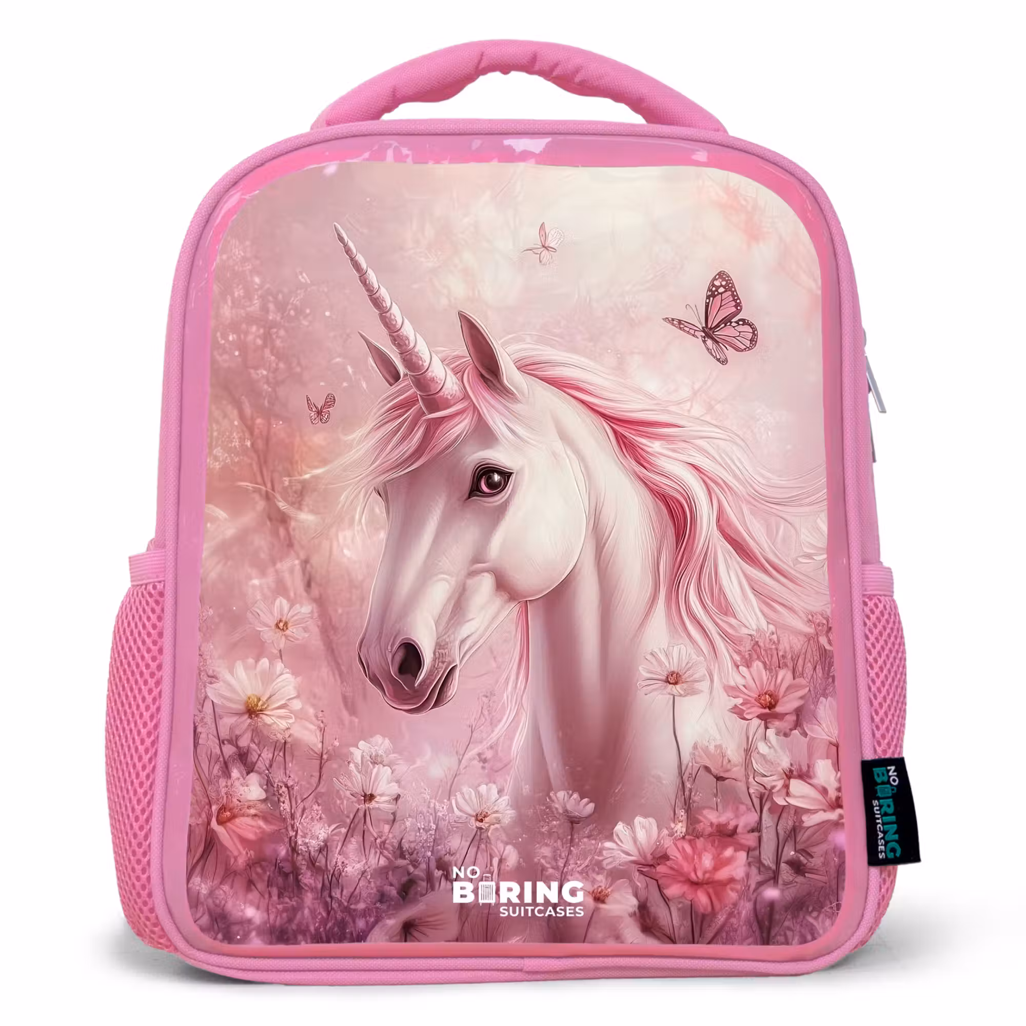 Rucksack Kind - Rosa - Einhorn - Rosa - Schmetterlinge - Blumen