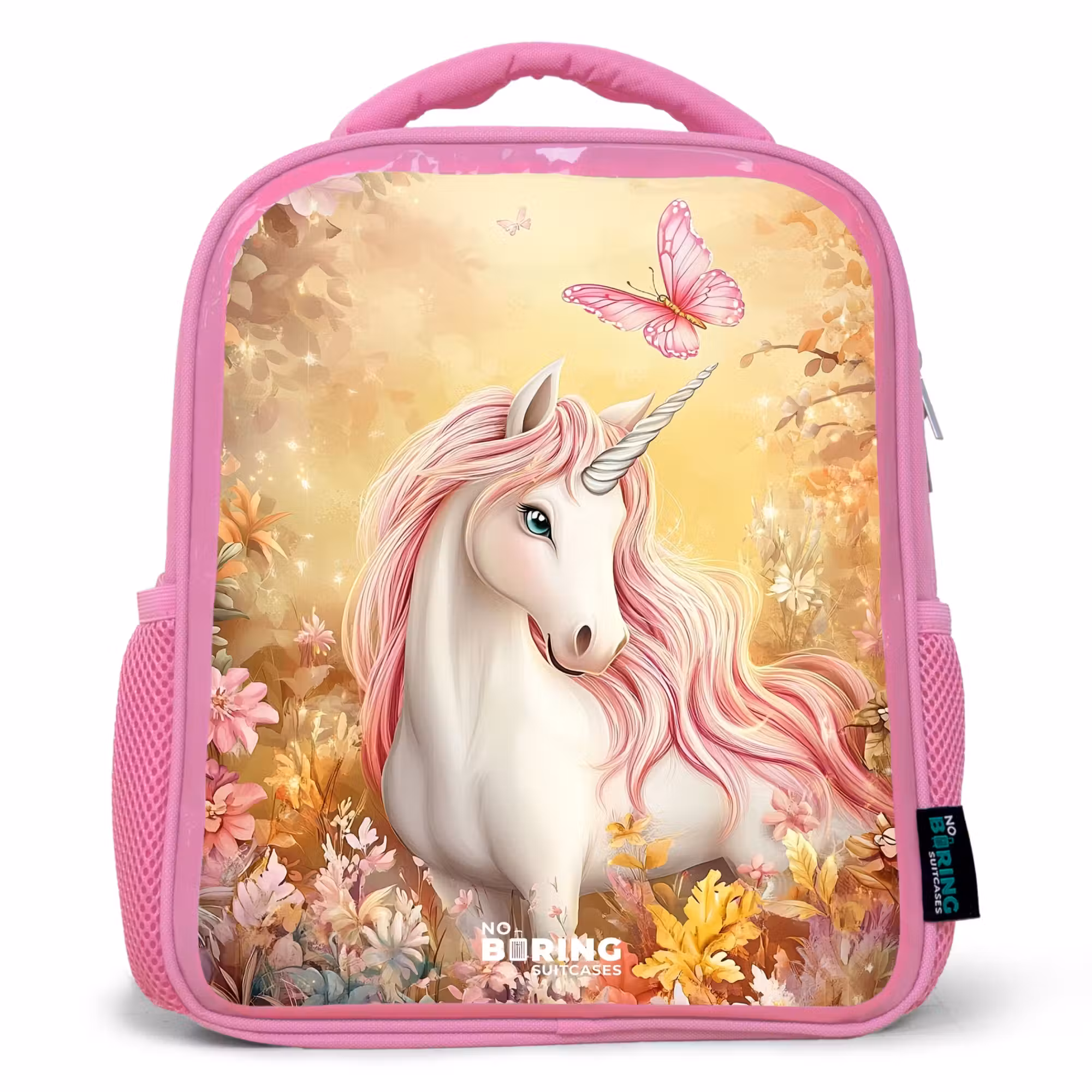 Rucksack Kind - Rosa - Einhorn - Schmetterling - Rosa - Mähne