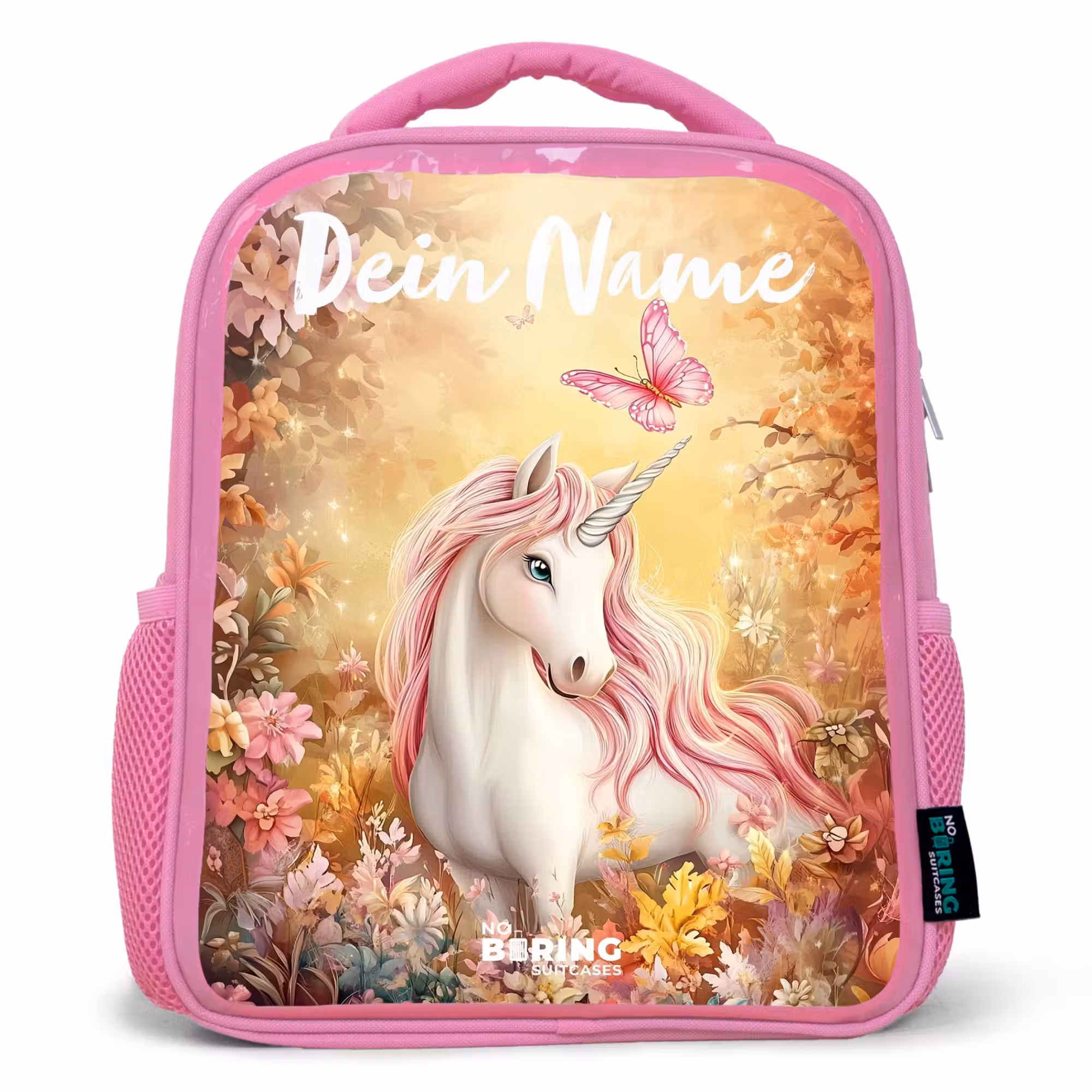 Rucksack Kind - Rosa - Einhorn - Schmetterling - Rosa - Mähne