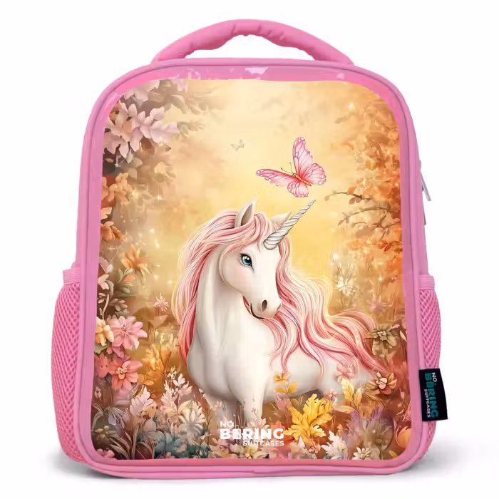Rucksack Kind - Rosa - Einhorn - Schmetterling - Rosa - Mähne