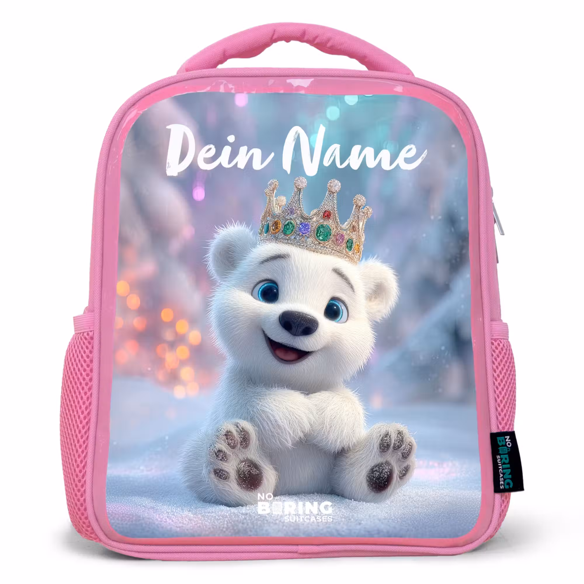 Rucksack Kind - Rosa - Eisbär - Krone - Winter