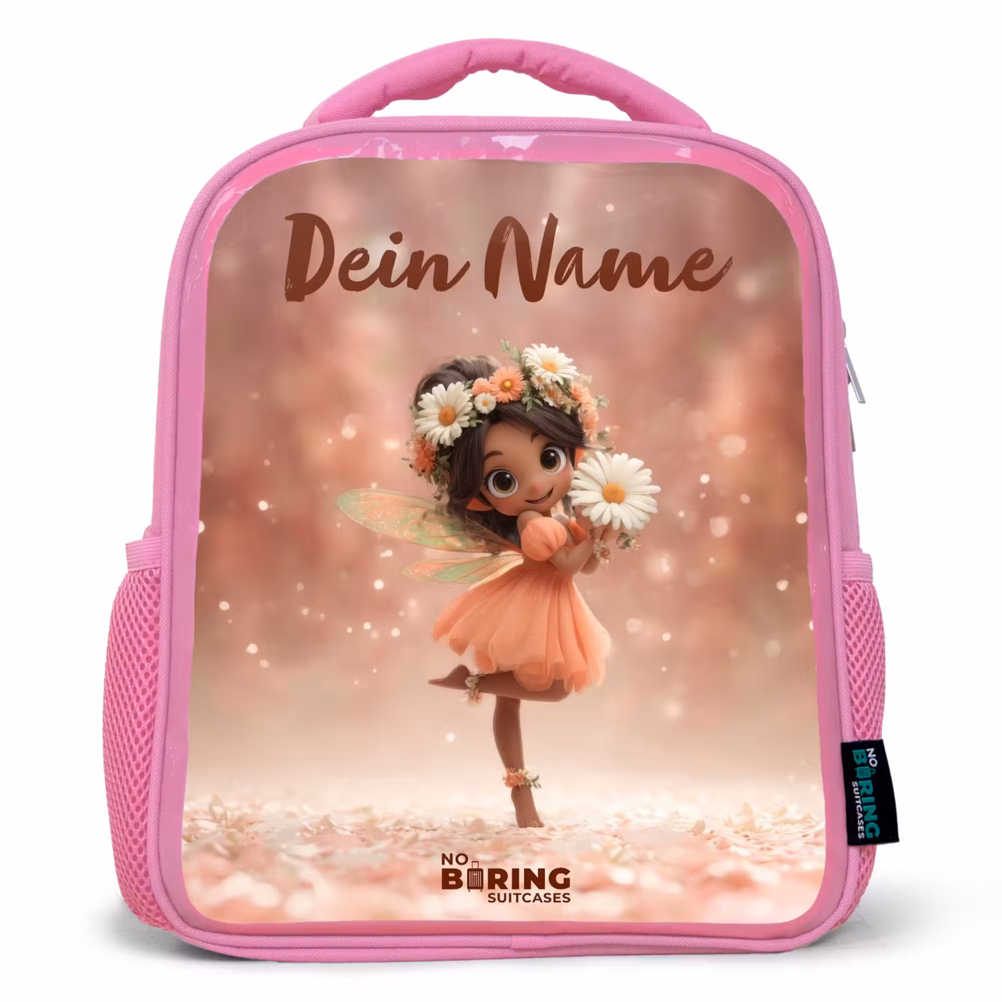 Rucksack Kind - Rosa - Fee mit Gänseblümchen
