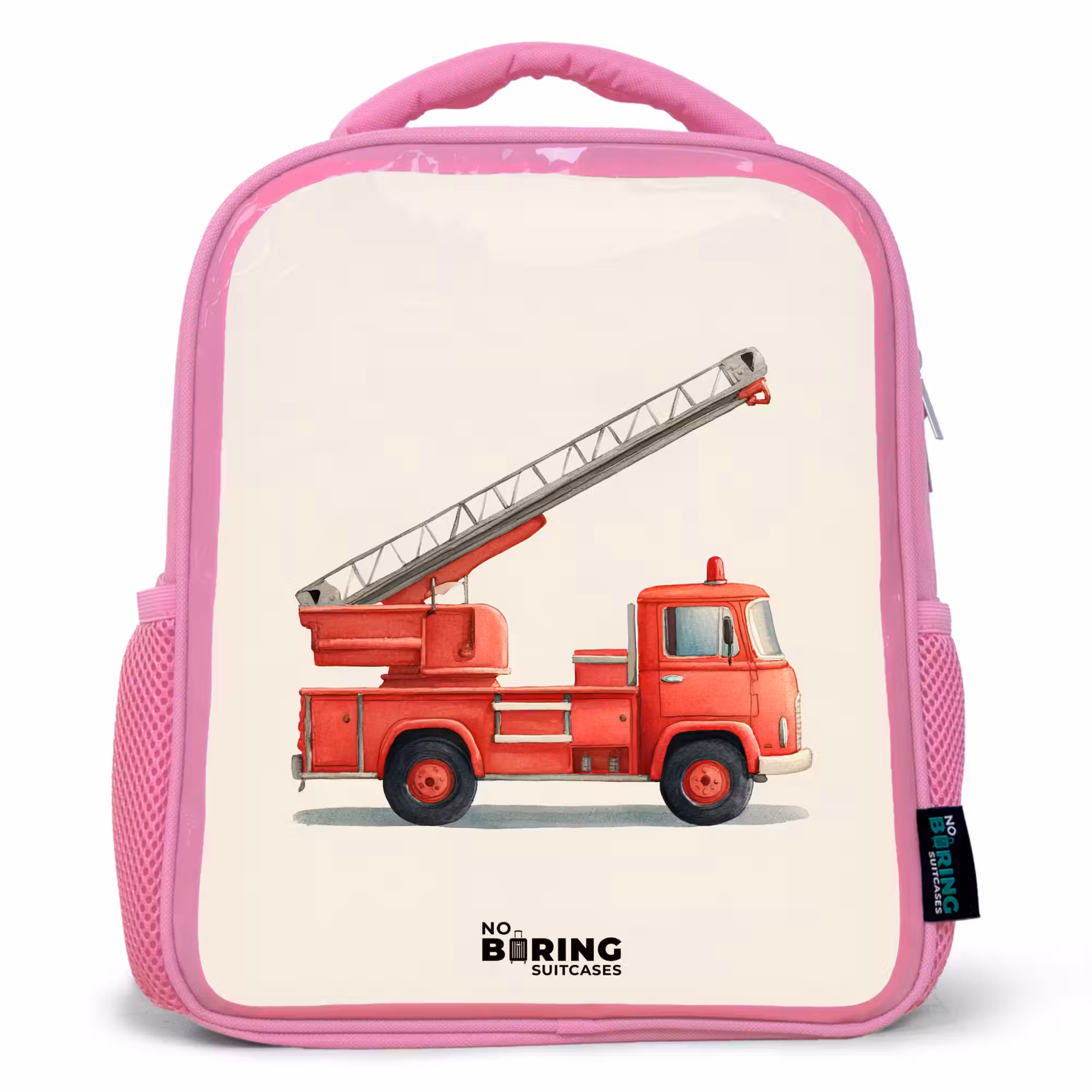 Rucksack Kind - Rosa - Feuerwehrauto - Signiert - Rot