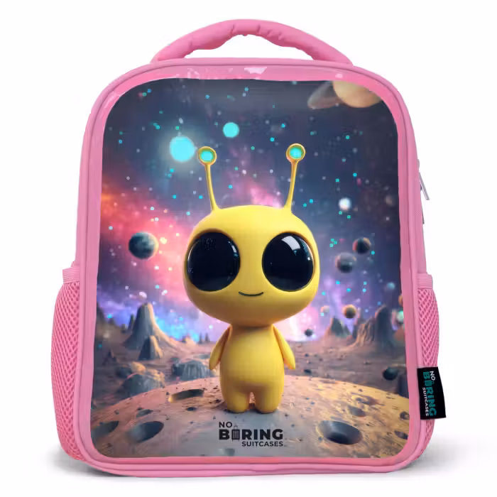 Rucksack Kind - Rosa - Fröhlicher kleiner Außerirdischer
