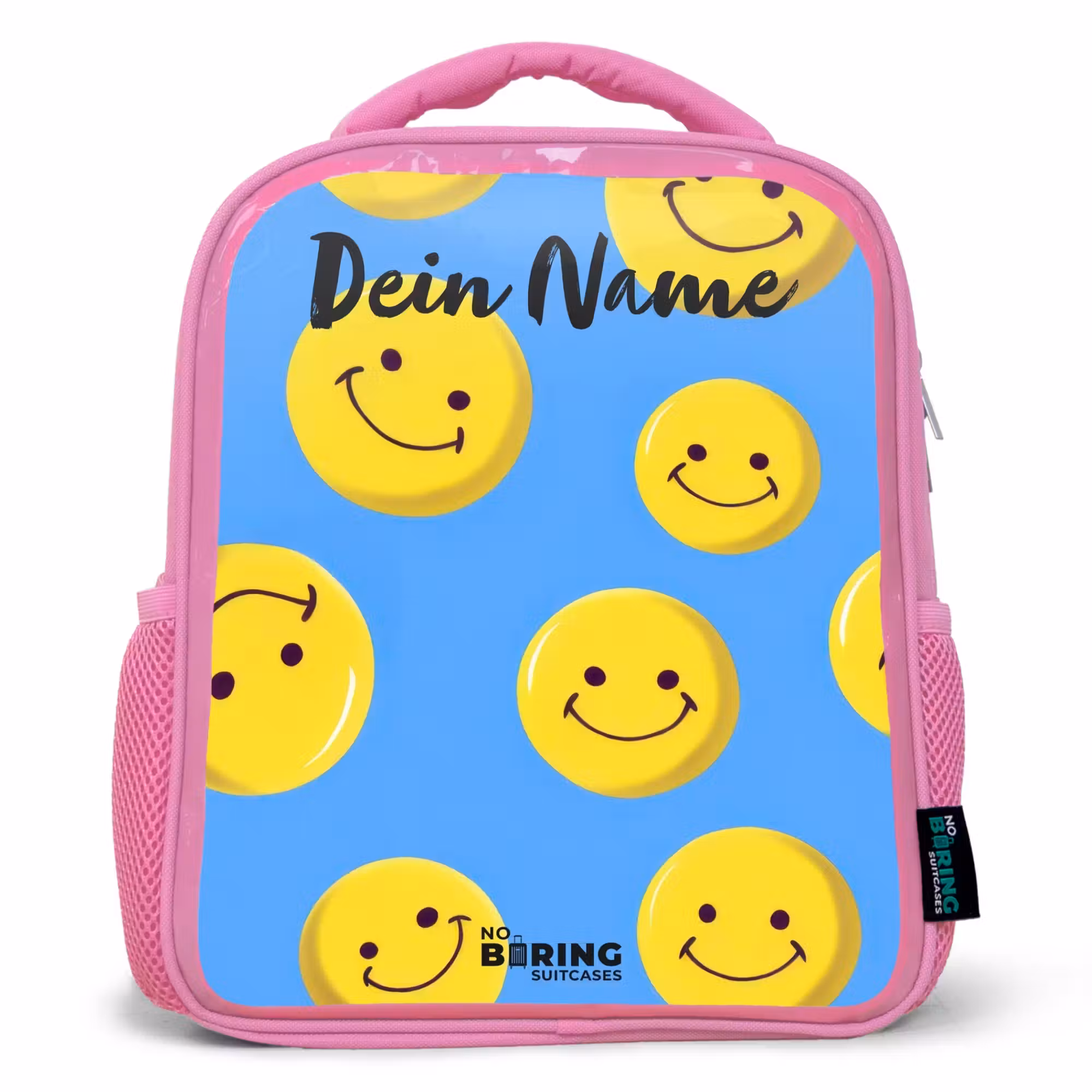 Rucksack Kind - Rosa - Fröhlicher Smiley-Regen