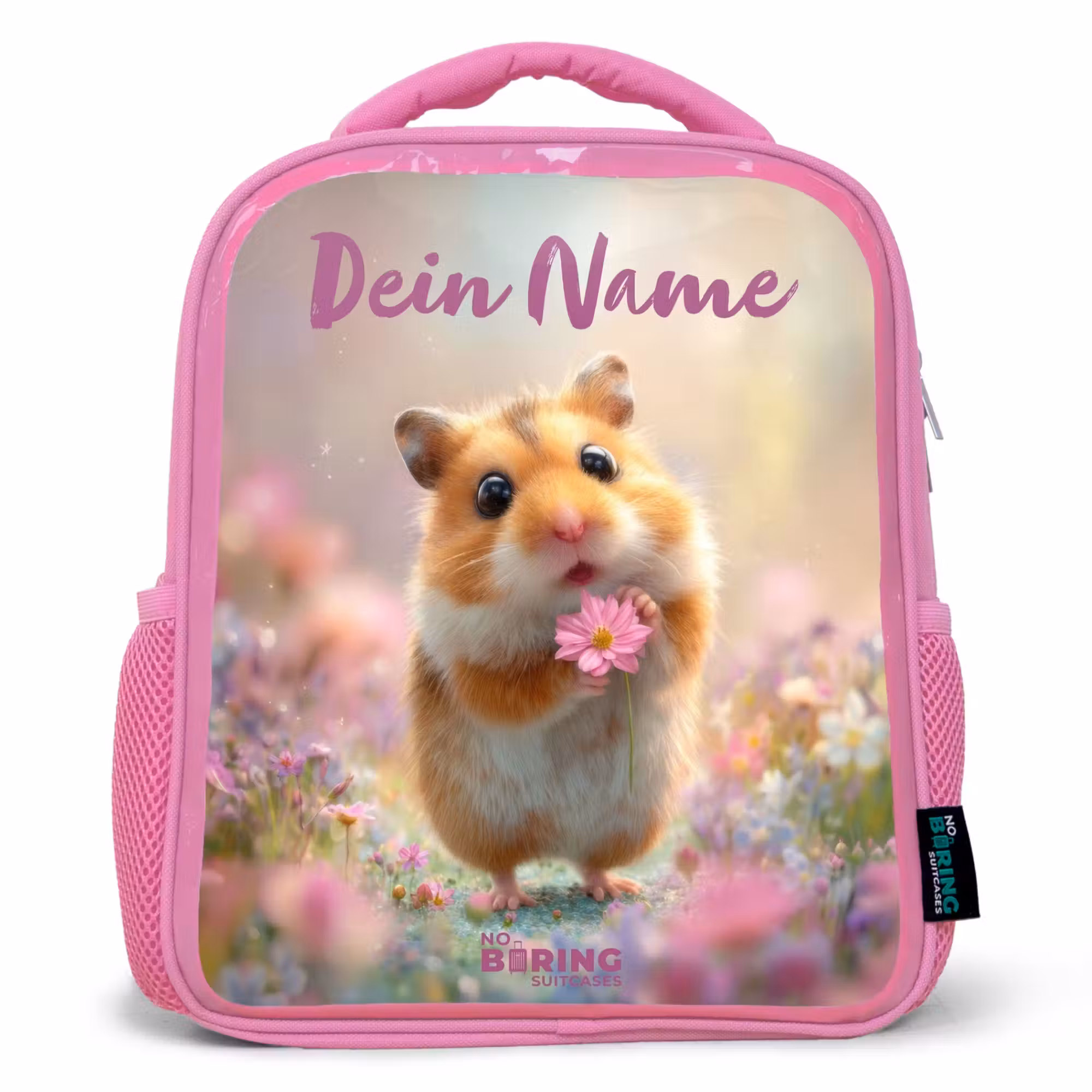 Rucksack Kind - Rosa - Hamster - Blume - Natur - Tier