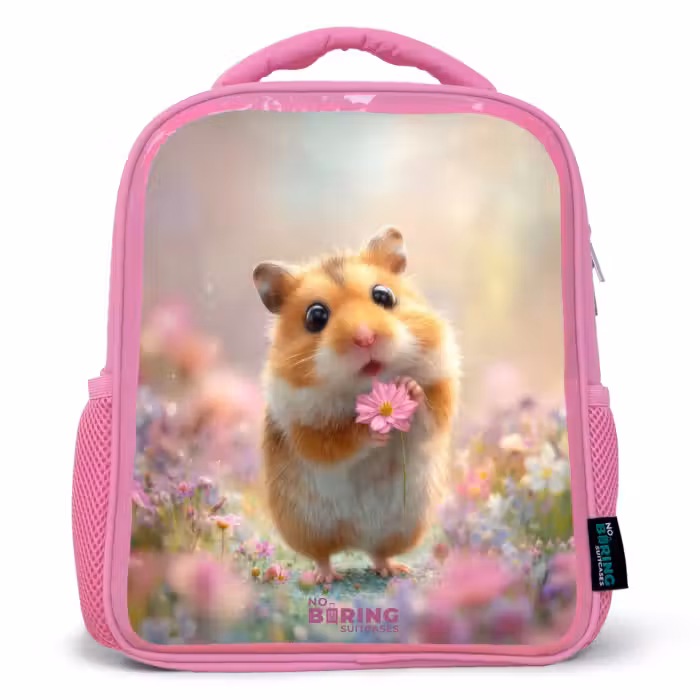 Rucksack Kind - Rosa - Hamster - Blume - Natur - Tier