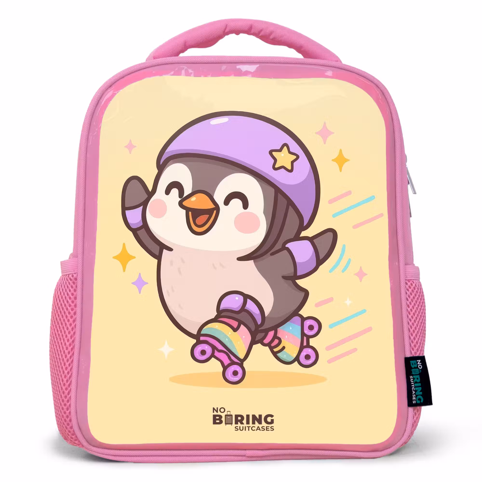 Rucksack Kind - Rosa - Kawai - Pinguin - Schlittschuhe