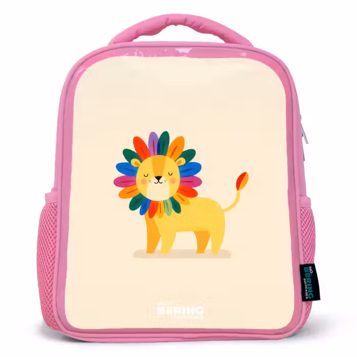 Rucksack Kind - Rosa - Löwe - Mähne - Farbenfroh