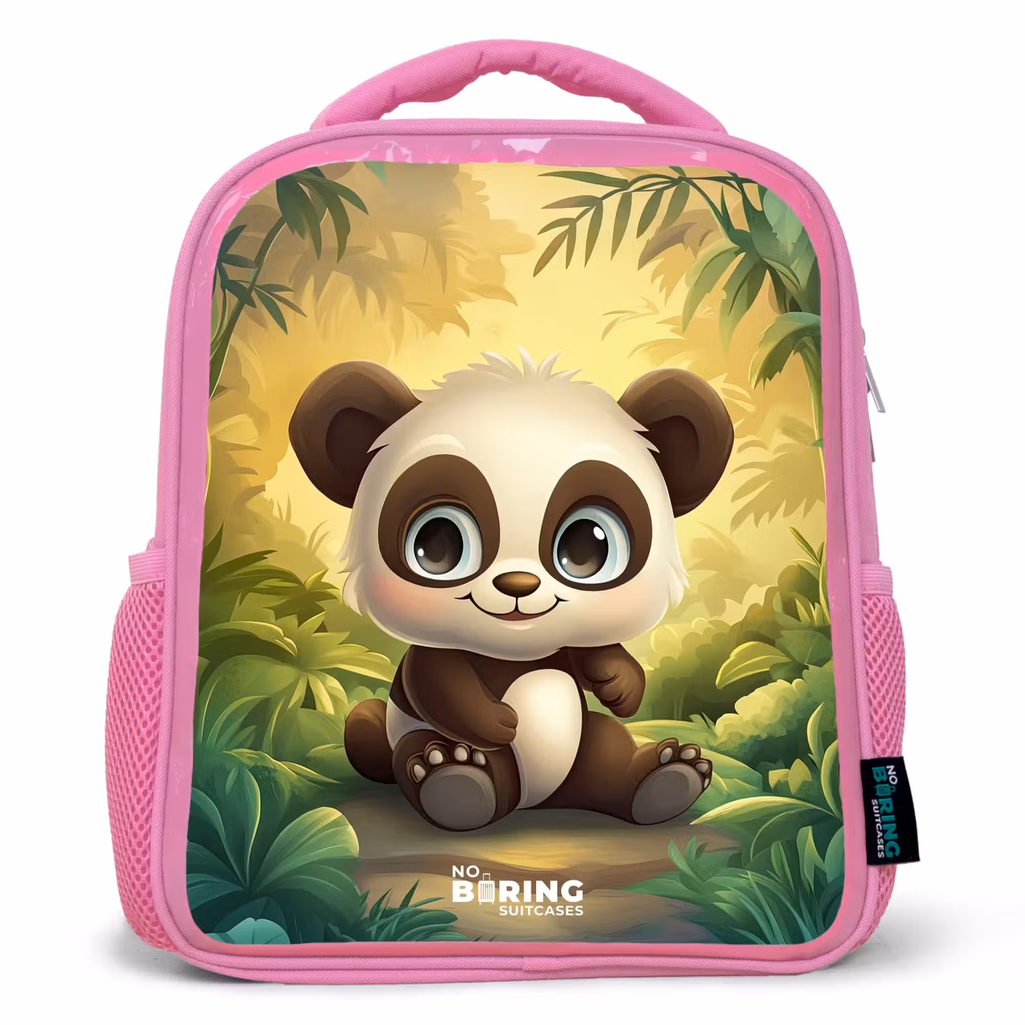 Rucksack Kind - Rosa - Panda - Bambuswald - Grün