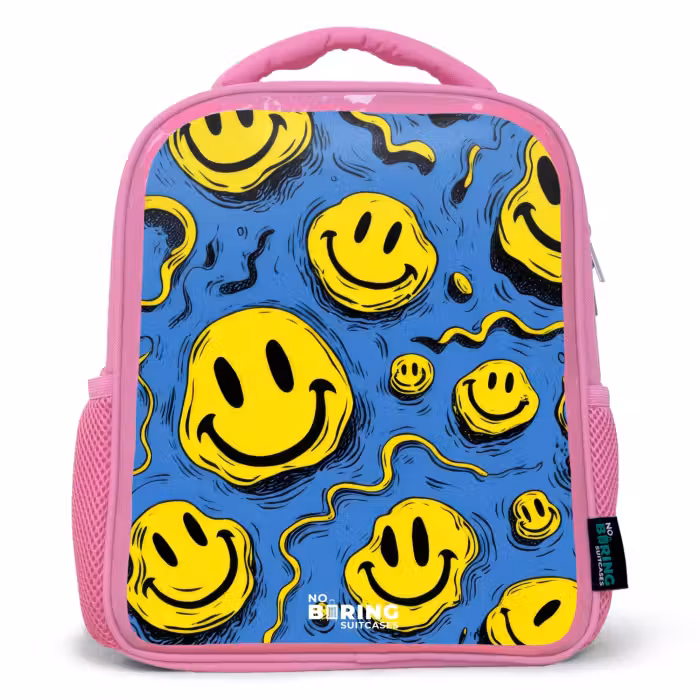 Rucksack Kind - Rosa - Smiley - Blau - Gelb