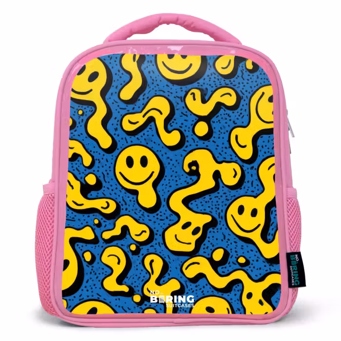 Rucksack Kind - Rosa - Smiley - Gelb - Blau